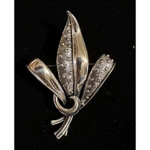 Vintage Danecraft Sterling Silver Leaf Brooch Pin